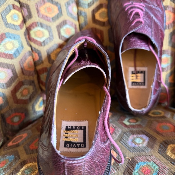 David Eden ostrich leg wine "SALOMON" men's 9.5 + Box, bag, trees - Picture 13 of 15